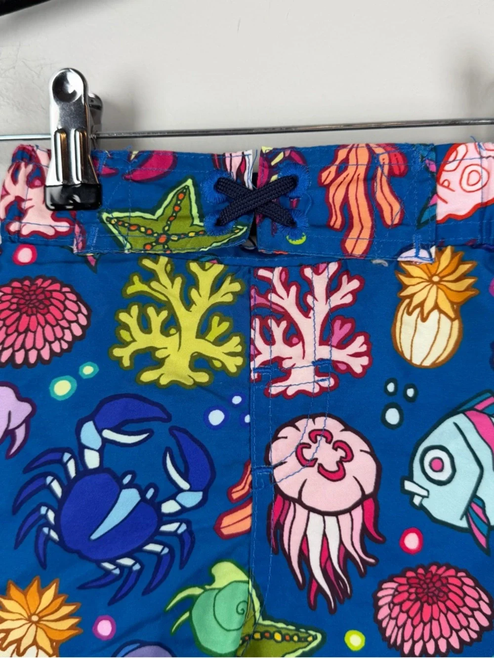 Boy's Spicy Tuna Blue Shells Fish Swim Shorts Lined Trunks Starfish Ocean 3T